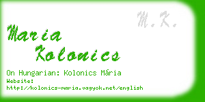 maria kolonics business card