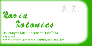 maria kolonics business card